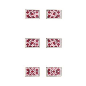 Porland Morocco Desen 5 Fuşya 18x13 cm Porselen Kahvaltı Tabağı