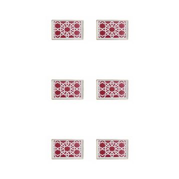 Porland Morocco Desen 5 Fuşya 18x13 cm Porselen Kahvaltı Tabağı