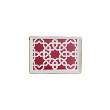 Porland Morocco Desen 5 Fuşya 18x13 cm Porselen Kahvaltı Tabağı