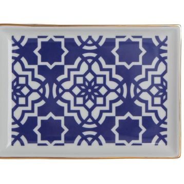 Porland Morocco Desen 7 Mor 18x13 cm Porselen Kahvaltı Tabağı