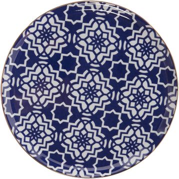 Porland Morocco Desen 7 Mor 28 cm Porselen Düz Tabak