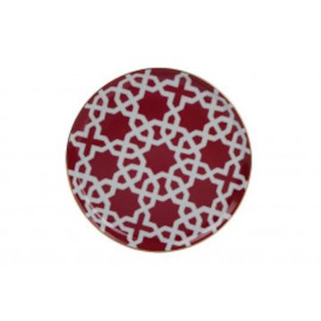 Porland Morocco Desen Fuşya 20 cm Düz Tabak