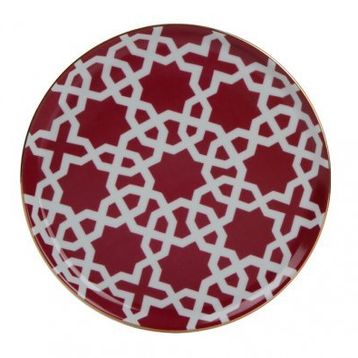 Porland Morocco Desen Fuşya 20 cm Düz Tabak