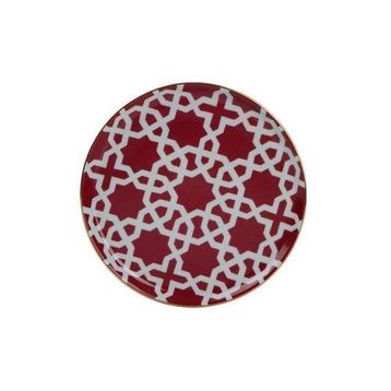 Porland Morocco Desen Fuşya 20 cm Düz Tabak