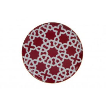 Porland Morocco Desen Fuşya 20 cm Düz Tabak