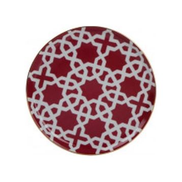 Porland Morocco Desen Fuşya 20 cm Düz Tabak