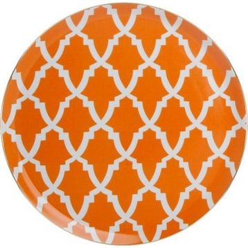 Porland Morocco Desen Turuncu 28 cm Düz Tabak