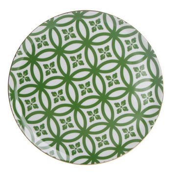Porland Morocco Desen1 Yeşil 28 cm 6 Adet Düz Tabak