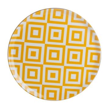 Porland Morocco Desen4 Sarı 28 cm Düz Tabak