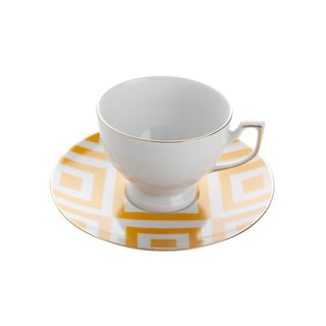 Porland Morocco Desen4 Sarı Tabaklı 170 cc 6 Adet Çay Fincanı