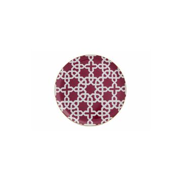 Porland Morocco Desen5 Fuşya 24 cm Düz Tabak