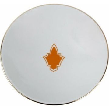 Porland Morocco Turuncu Desen 2 20 cm Porselen Düz Tabak