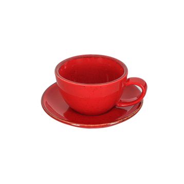 Porland New Standard Seasons Kırmızı Tabaklı 280 cc 6 Adet Çay Fincanı