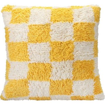 Porland Pop Plaid Sarı 45x45 cm Dokuma Yastık