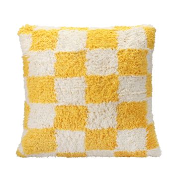 Porland Pop Plaid Sarı 45x45 cm Dokuma Yastık