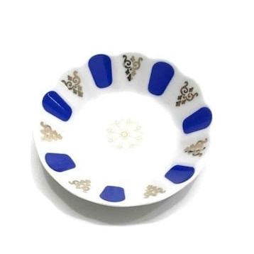 Porland Porselen 11 cm 6'lı Mavi Yaldızlı Çay Tabağı