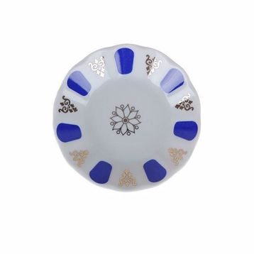 Porland Porselen 11 cm 6'lı Mavi Yaldızlı Çay Tabağı