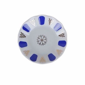 Porland Porselen 11 cm 6'lı Mavi Yaldızlı Çay Tabağı