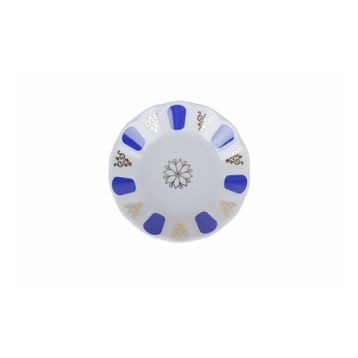 Porland Porselen 11 cm 6'lı Mavi Yaldızlı Çay Tabağı