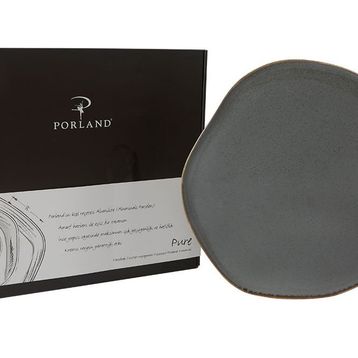 Porland Pure Seasons Koyu Gri 33 cm Porselen Düz Tabak