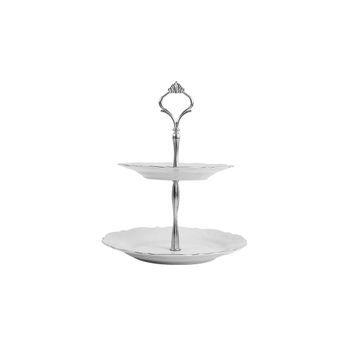 Porland Queen Platin 2 Katlı 21 cm Kurabiye Tabağı