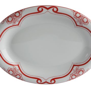 Porland Red Manoir Desen 2 29 cm Kayık Tabak