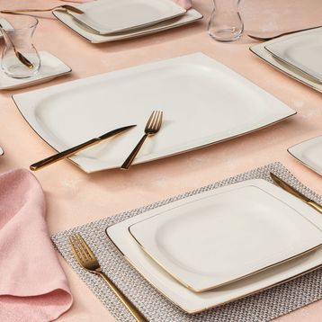 Porland Riva Altın Yaldız 27 Parça 6 Kişilik Pasta Çay Takımı