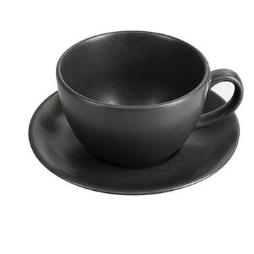 Porland Seasons 370 cc 6 Adet Siyah Tabaklı Çay Fincanı