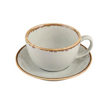 Porland Seasons Gri 370 cc 6 Adet Tabaklı Çay Fincanı