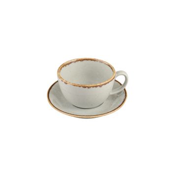 Porland Seasons Gri 370 cc Tabaklı Çay Fincanı