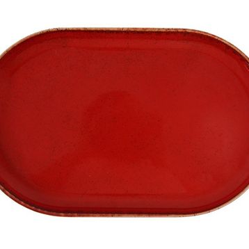 Porland Seasons Kırmızı 32 cm Porselen Kayık Tabak