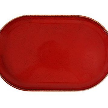 Porland Seasons Kırmızı 32 cm Porselen Kayık Tabak