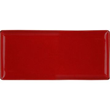 Porland Seasons Kırmızı 35x16 cm Porselen Baton Pasta Tabağı