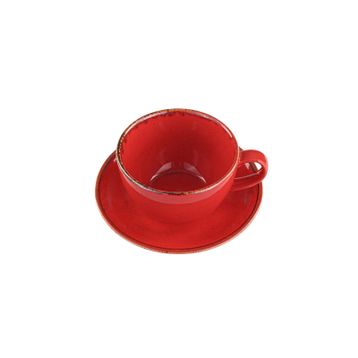 Porland Seasons Kırmızı Tabaklı 370 cc Çay Fincanı