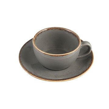 Porland Seasons Koyu Gri 250 cc Tabaklı Çay Fincanı