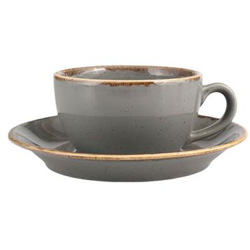 Porland Seasons Koyu Gri 370 cc 6 Adet Tabaklı Çay Fincanı