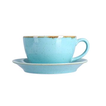 Porland Seasons Turkuaz 370 cc 6 Adet Tabaklı Çay Fincanı