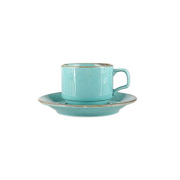 Porland Seasons Turkuaz Tabaklı 190 cc 6 Adet Çay Fincanı