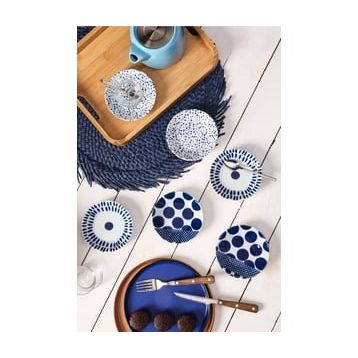 Porland Spotty 6'lı 11 cm Karma Desen Çay Tabağı