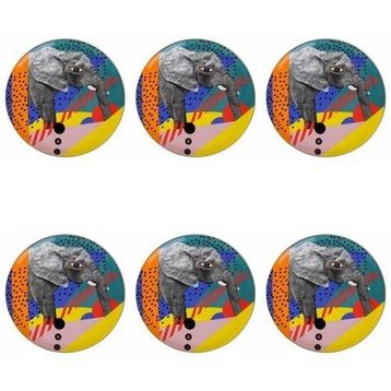 Porland Wild Life Elephant 28 cm 6'lı Düz Tabak