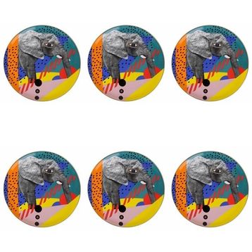 Porland Wild Life Elephant 28 cm 6'lı Düz Tabak