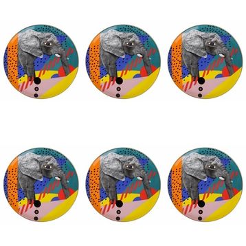 Porland Wild Life Elephant 28 cm 6'lı Düz Tabak