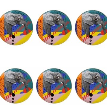 Porland Wild Life Elephant 28 cm 6'lı Düz Tabak