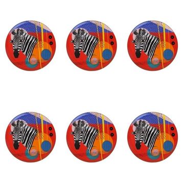 Porland Wild Life Zebra 28 cm 6'lı Düz Tabak