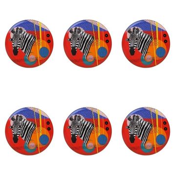 Porland Wild Life Zebra 28 cm 6'lı Düz Tabak