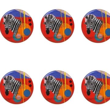 Porland Wild Life Zebra 28 cm 6'lı Düz Tabak