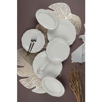 Porser Altın Yaldız 18 Parça 6 Kişilik Porselen Yemek Takımı