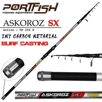 Port Fish Askoroz SX Surf 100-250 gr 420 cm Carbon Kamışı