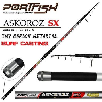 Port Fish Askoroz SX Surf 250 gr 420 cm Carbon Kamışı