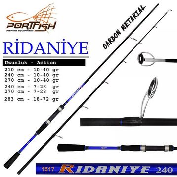 Port Fish Ridaniye 210 cm 10-40 gr Atarlı Karbon Spin Olta Kamışı